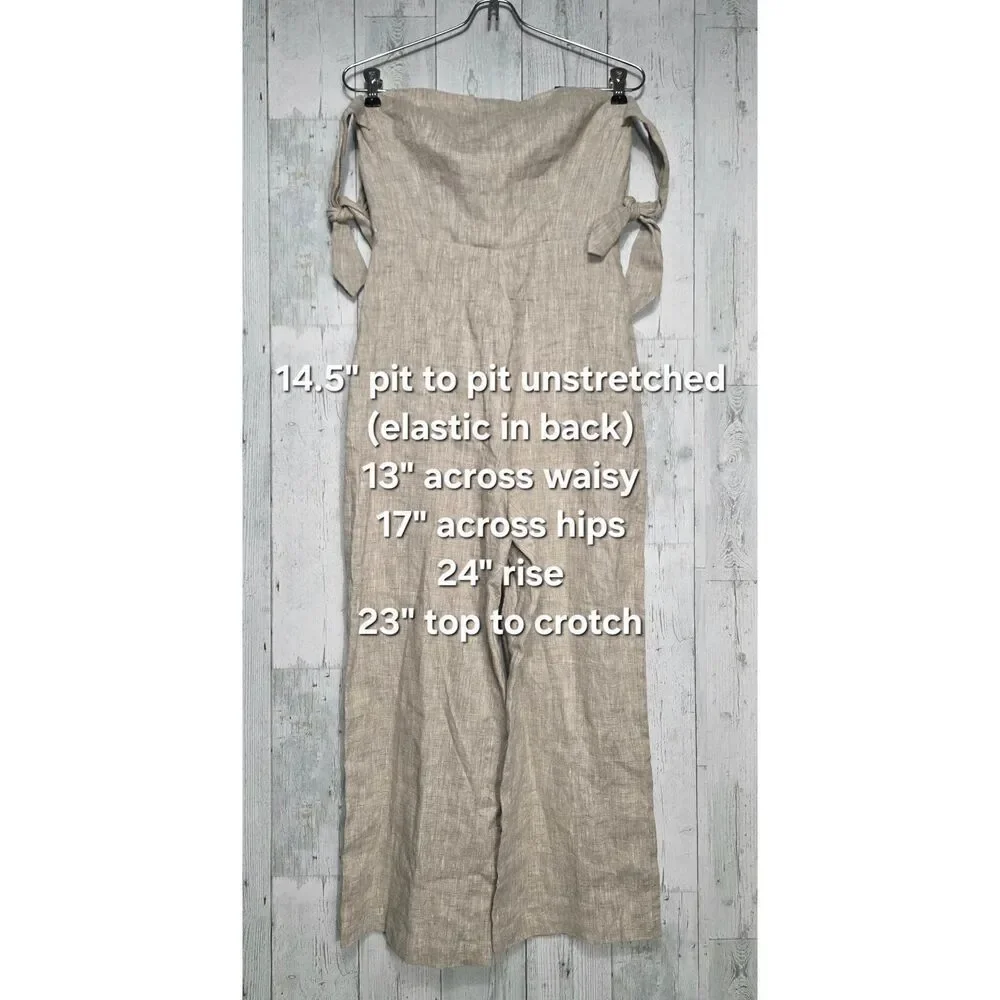 Reformation Amara Linen Feel Cropped Jumpsuit Sz. 2